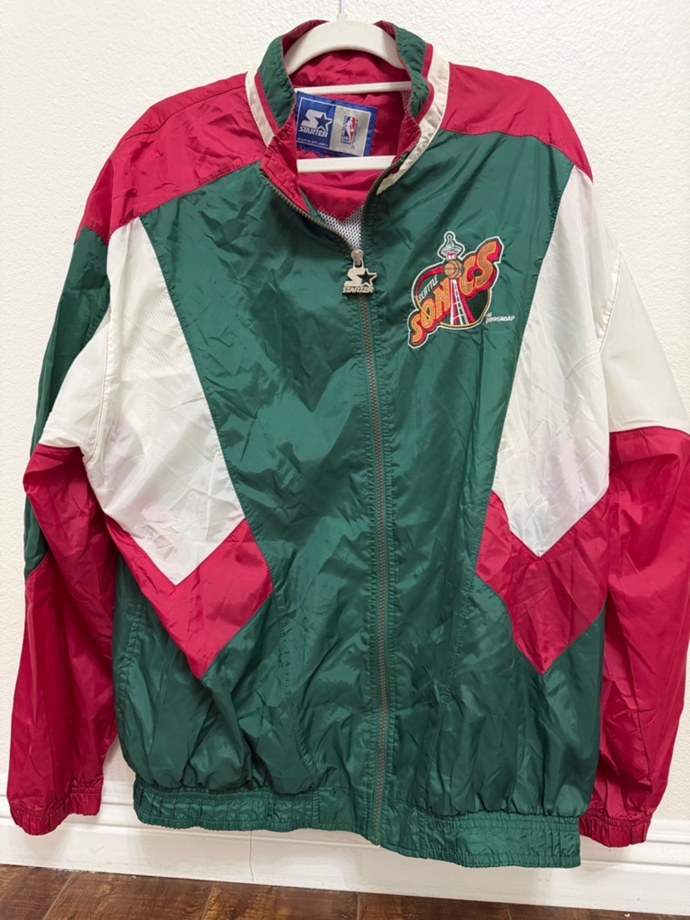 STARTER Vintage NBA Colorblock Jacket - Red/Blue/Green